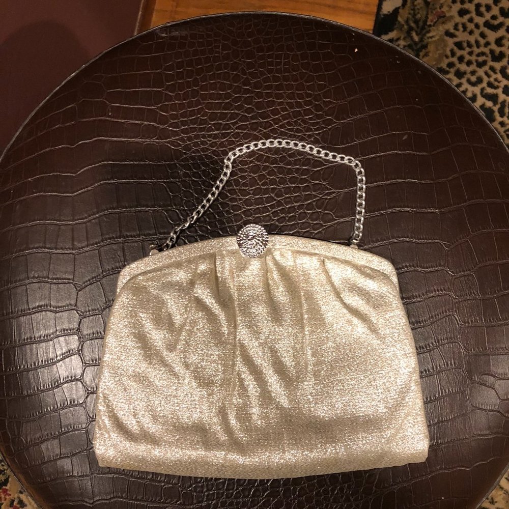 1950's Admiral Silver Lame Clutch Bag